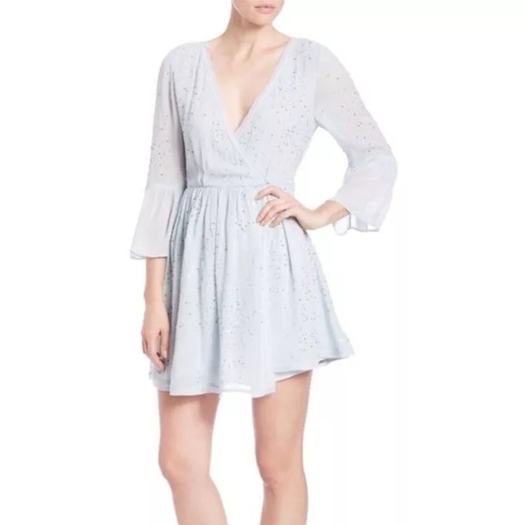 Free People winter solstice wrap mini dress size 4 NWT - Picture 2 of 14